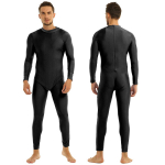 Vyri&scaron;kas kaklo kostiumas Unitard Spandex ilgomis rankovėmis Bodysuit Zentai Kostiumas M juoda
