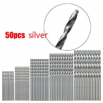 100/50 vnt. titanu dengtas HSS greitaeigių plieninių grąžtų rinkinio įrankis 50pcs Silver