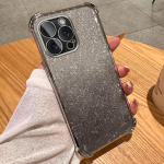 Gradient Glitter Airbag Lens Smūgiams atsparus dėklas, skirtas iPhone 15 14 13 12 11 Pro Max 15 14 Plus Samsung S24 S23 S22 S21 Ultra Plus S23FE A15 A55 A14 A34 A54 iPhone 7/8/SE 2020 juoda
