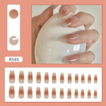 24 vnt. Ilgo stiliaus laipsni&scaron;kas keitimas Nude Wear Nail Temperament Blush Nail Art Piece &Scaron;vari ir balta Minimalist Pure Want