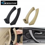 Juodai smėlio spalvos automobilio salonas kairiųjų de&scaron;inių durų vidinis rankenos skydelis, patraukiamas apdailos dangtelis, skirtas BMW 3 serijai E90 E91 E92 316 318 320 325 Beige-Right-Cover