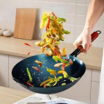 Geležinė Wok keptuvė mai&scaron;ymui dujinei viryklei, daugiafunkcinė, patogi medinė rankena, tradicinė Pot Diameter 30cm