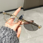 Unisex Ovalo formos rėmeliai Fotochrominiai akiniai Vyrams Moterims Prabangūs spalvą keičiantys akiniai artimam matymui Deimanto pjūvio Miopijos akiniai -4.0