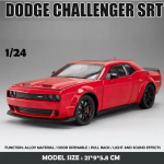 1:24 Dodge Challenger SRT Hellcat lydinio raumeninio automobilio modelis Lietaus metalo sportinio automobilio papuo&scaron;alai Transporto priemonės modelio garsas ir lengvas vaiki&scaron;kas žaislas berniukui, dovana juoda