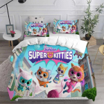 Super Katytės Kittydale Patalynės Komplektas Animacinis Katės Lova Reikmenų Rinkinys Vaikams Antklodės Užvalkalas Lovos Antklodės Komplektas Patalynė Gimtadienio Dovanos 100x135cm white