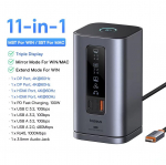 Baseus prijungimo stotelė USB Type-C skirstytuvas &scaron;akotuvas ki&scaron;tukas daugialypės sąsajos keitiklis tinkamas MAC kompiuteriui daugialypis ekranas pilka