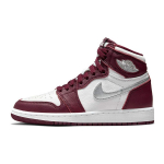 Air Jordan 1 Retro High OG GS Bordo Vaikų Sportbačiai Raudoni Balti Metali&scaron;kai Sidabriniai 575441-611 37.5