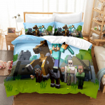 3D Skaitmeninės spaudos trijų dalių Minecraft žaidimo vaiki&scaron;kas animacinis antklodės komplektas EU Single 140*200cm
