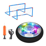 Pripučiamas LED &scaron;viečiantis futbolo kamuolys vaikams, mink&scaron;ti putplasčio buferiai, skrenda ore, pakabinamas futbolo rinkinys, &scaron;viečiantis tamsoje, dovana B blue