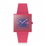 KVADRATINIS BIOCERAMINIS KVADRATINIS BERRY Laikrodis SO34R700 Unisex Suaugęs [Swatch] rožinė
