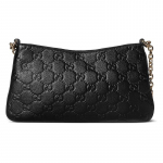 Gucci GG emblemos logotipas Užtrauktuko užsegimas Lyginio odos rankinė Maža moteri&scaron;ka rankinė Juoda 815277-AAEEM-1000 Basic Set (Bag+Dust Bag)