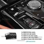 Tikro anglies pluo&scaron;to pavarų perjungimo svirties apvadas BMW X3 G45 M3 G80 2025 IX i20 2021-2025 i5 G60 5 serijos G60 2024 2025 LHD LHD Black Carbon / for IX I20 juoda