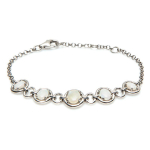 Les Tr&eacute;sors De Lily [I2630] - Bracelet Argent 'D&eacute;esse Opale' Blanc argent&eacute; (rhodi&eacute;) - 10 mm