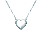 Les Tr&eacute;sors De Lily [J0083] - Collier Argent 'Love' blanc argent&eacute; (rhodi&eacute;) - 16x14 mm