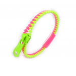 Les Tr&eacute;sors De Lily [K0434] - Bracelet r&eacute;sine 'Zip' rose vert - 6 mm