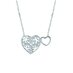 Les Tr&eacute;sors De Lily [L3904] - Collier Argent 'Love' argent&eacute; (rhodi&eacute;) - 22x15 mm