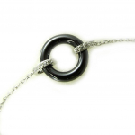 Les Tr&eacute;sors De Lily [L5690] - Bracelet Argent 'Sissi' noir argent&eacute; (rhodi&eacute;) - 11 mm