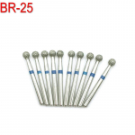 10 vnt. odontologijos laboratorijos deimantiniai grąžtai FG 1,6 mm skersiniai grąžtai, skirti didelio greičio rankiniam įrankiui, vidutiniam BR-25
