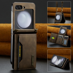 &bdquo;Samsung Galaxy Z Flip 5 Flip4 Flip4 Flip 3&ldquo; kortelių lizdo verslo odinis dėklas, apsaugantis nuo smūgių mobiliojo telefono &bdquo;Coque&ldquo; dėklas for Samsung Z Flip 5 juoda