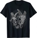 &bdquo;Baphomet Skull Goat&ldquo; geriausio dizaino puikūs unisex mar&scaron;kinėliai S