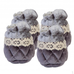 4 Knitted Socks Table Caps Floor ion , Gray