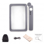 Didinamasis stiklas su LED ap&scaron;vietimu sulankstomas rankenos dizainas Didelio galingumo didinimas Lengvas rankinis didinamasis stiklas pagalbinė skaitymo priemonė pagyvenusiems žmonėms juoda balta spalva