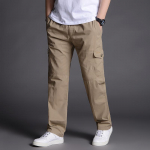 Cargo Pants Vyri&scaron;ki laisvi tiesūs oversize drabužiai Pilka Universali Darbo apranga Juoda Joggers Medvilnė Kasdieninės vyri&scaron;kos kelnės M chaki