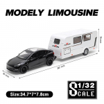 1/32 mastelio Tesla Model Y Caravan Metalo Lietaus lydinio Žaisliniai Automobilių Modeliai Sunkvežimiai Vaikams Žaislai Transporto priemonės Pomėgių Kolekcija 1/32-Size:34.7*7.8*7cm juoda