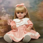 22 colių Fantasy Reborn Baby Girl lėlė 55 CM Viso vinilo kūno atgimimo modeliavimo lėlė gali būti maudyta princesė Aprengti lėlės žaislai vaikams Kalėdų dovanos gold hair