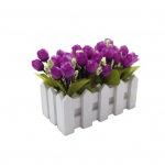 1vnt dirbtinių gėlių pumpurų tvora Bonsai Garden Living Room Party Desktop Decor violetinė