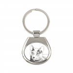 Russian Blue - keychain with a cat, keychain with a print, personalized pendant from the Art-Dog brand sidabras