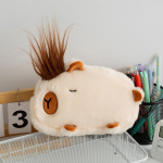 Mielas Capybara pliu&scaron;inis pie&scaron;tukų dėklas Kosmetikos krep&scaron;ys jūrų kiaulytės ra&scaron;iklio mai&scaron;elis Didelės talpos pie&scaron;tuko krep&scaron;ys mokyklinių reikmenų dėžutė rožinė
