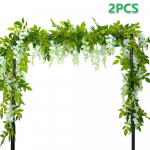 2 vnt 1,8M Wisteria Dirbtinės gėlės Vynuogių girliandos Augalai Vestuvių Arkos Papuo&scaron;imas Netikras augalų lapas Rattan Galinis sieninis Gėlė Gebenė