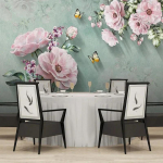 Nuotraukų tapetai Europos retro 3d rožių gėlių drugelių freska Svetainės miegamojo namų dekoravimo tapetai