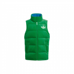 Adidas Originals FW22 Aksominė liemenė Vienspalvė su logotipu Užtrauktukas Pūkinė liemenė Moteri&scaron;kos liemenės Žalia IB2029 XXS