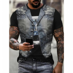 Netikros liemenės Striukės ra&scaron;tas Spausdinti mar&scaron;kinėliai vyrams 3D Naujovė Vasaros Hip Hop Trend Top Fashion Oversized Cool Street Vyri&scaron;ki drabužiai 6XL