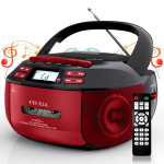 Ne&scaron;iojamas CD Bluetooth garsiakalbis Boombox su FM juostiniu CD grotuvu Studentas mokosi U disko MP3 stereo muzikos grotuvas raudona
