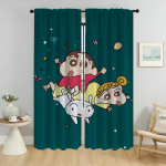 Užtamsinantys virtuvės užuolaidos miegamajam Crayon Shin-chans atspalvių užuolaidos vaiko kambario pertvara lango užuolaida Helovino dekoracija W50xH70cmx2pcs-CL