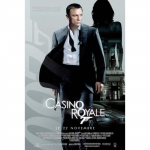 CASINO ROYALE Originalus kino plakatas Susuktas 53x40 Daniel Craig balta