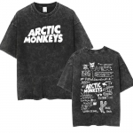 Retro roko Arctic Monkeys muzikos albumas Graphic TShrit Couple Vintage Washed Oversized mar&scaron;kinėliai trumpomis rankovėmis M