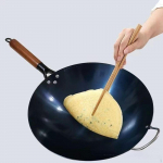 Geležinė Wok keptuvė mai&scaron;ymui dujinei viryklei, daugiafunkcinė, patogi medinė rankena, tradicinė Pot Diameter 32cm
