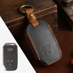 Rankų darbo odinis automobilio rakto dėklas Kia Carnival - Auk&scaron;čiausios kokybės apsauga ruda