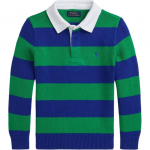 Polo Ralph Lauren Polo mar&scaron;kinėliai FW24 Dryžuoti su mažu arkliuko siuvinėjimu Megztukas Ilgomis rankovėmis Vaikų vir&scaron;utiniai drabužiai Žalias CWPOSWEY6820524-999 S