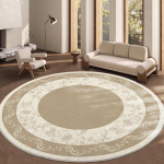 Purvui atsparus, lengvai prižiūrimas apvalus ka&scaron;myro kilimas - storas, neslystantis svetainės kilimas rudeniui ir žiemai Diameter 200 cm (Dense)
