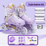 518 Vaikams reguliuojami mirksintys riedučiai ir pačiūžos rinkinys pradedantiesiems - Vienaeilės/Dvieilės berniukams ir mergaitėms Small (25-31) Eight Flash Wheels