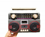 Retro Saulės Radijas FM AM SW Ne&scaron;iojamas Imtuvas Bluetooth 5.3 Garsiakalbis MP3 Muzikos Grotuvas Palaiko USB TF Kortelę Type-C Įkrovimą raudona