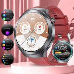 2025 Naujas EKG I&scaron;manusis Laikrodis Vyrams 1,73 AMOLED Ekranas Emocijų Aptikimas Nuovargio Stebėjimo Laikrodžiai NFC Prieigos Kontrolė I&scaron;manusis Laikrodis red silicone