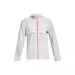 Under Armour Run Anywhere Dryžuotas su gobtuvu kvėpuojantis striukė Vyri&scaron;ka striukė Balta 1374229-100