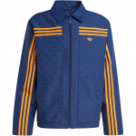 Adidas Originals 70-ųjų Mados Spaudinys Patogi Ilgomis Rankovėmis Amerikieti&scaron;ko Vintažo Dryžuota Polo Striukė Vyri&scaron;ka Striukė Nakties Indigas JN5959 S