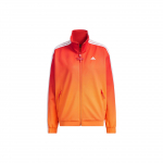 Adidas X Qi Baishi Bendradarbiavimas SS24 &Scaron;oninė Juostelė Pusiau Auk&scaron;ta Apykaklė Užtrauktukas Ilgomis Rankovėmis Striukė Moteri&scaron;ka Striukė &Scaron;viesiai Raudonai Balta JG8770 S